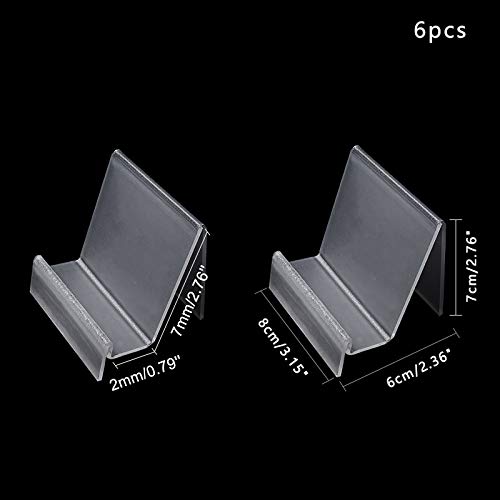 PandaHall Paquete de 6 soportes de acrílico para libros con caballete de libro para fotos de folleto para teléfono móvil, soporte para obras de arte, soporte organizador (3 x 2.7 x 2.3 pulgadas)