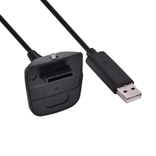 Para Microsoft para Xbox 360 Controlador inalámbrico Cargador USB Cable de carga rápida, cobre puro(Negro)