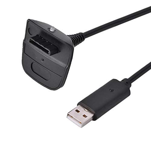 Para Microsoft para Xbox 360 Controlador inalámbrico Cargador USB Cable de carga rápida, cobre puro(Negro)