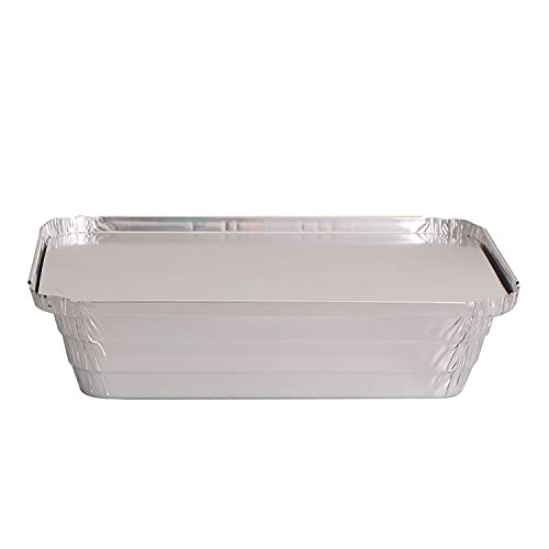 Party Bargains Aluminum Oblong Foil Pan Containers and Board Lids Set, 2.25 lb Capacity, 8.4inch x 5.9inch, Sets of Durable Quality Aluminum Foil Take-Out Pans. by Party Bargains