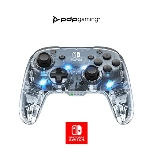 PDP Mando Afterglow Deluxe Wireless Nintendo Switch, Normal, Gris (Prismatic )