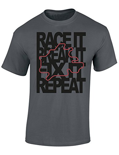 Petrolhead: Race It Break It Fix It Repeat - Camiseta Motor - Regalo Hombre - T-Shirt Racing - Camisetas Coches - Tuning - Moto - Coche - Car - Cafe Racer - Biker - Rally - JDM - Unisex (XL)