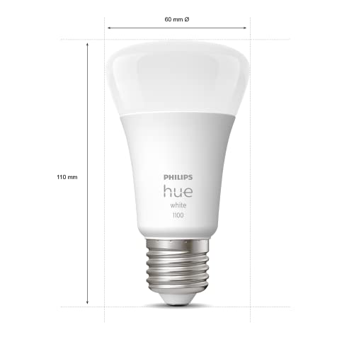 Philips Hue - Bombilla LED Inteligente, A60 E27, Luz Cálida Regulable, 75W, 1055 Lúmenes, Compatible con Alexa y Google Home