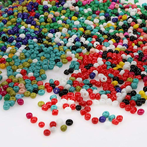 PHOGARY 9000 Piezas de Perlas de Vidrio, Perlas espaciadoras de Pony pequeño, 3 mm Redondo para Manualidades (15 Colores)
