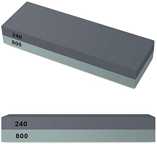 Piedra De Afilar 2 En 1 Whetstone Afilador De Cuchillos De Piedra Acuática De Grano 240/800, Soporte De Piedra De Goma Incluido