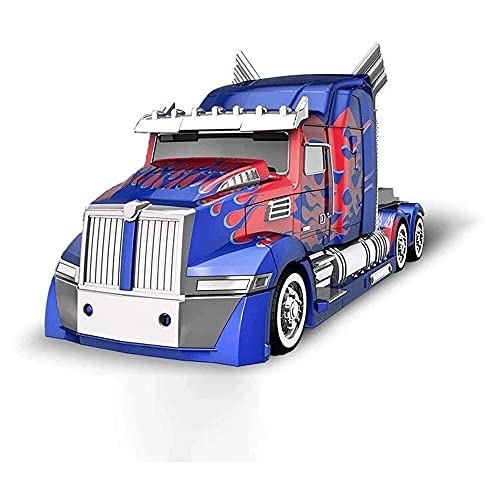 PJKDDM Optimus Prime Coche De Juguete con Control Remoto, Robot Deformado RC Vehículo, Camión De Acrobacias De Deriva Giratorio De 360 ​​°, Modelo Autobot con Arma, Regalo De Cumpleaños para Niños