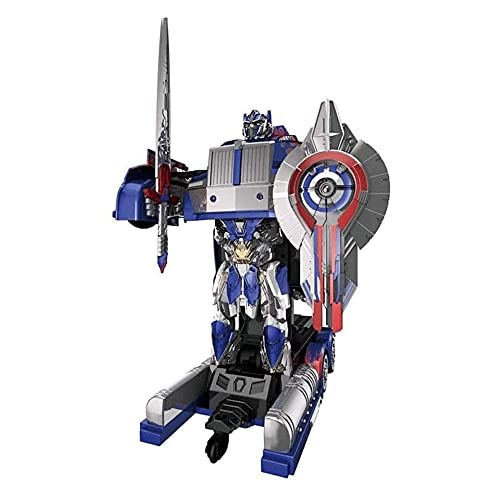 PJKDDM Transformers Optimus Prime RC Car, Robot Deformador De Control Remoto Inalámbrico, Juguete RC con Arma, Vehículo De Acrobacias De Deriva Giratorio De 360 Niños