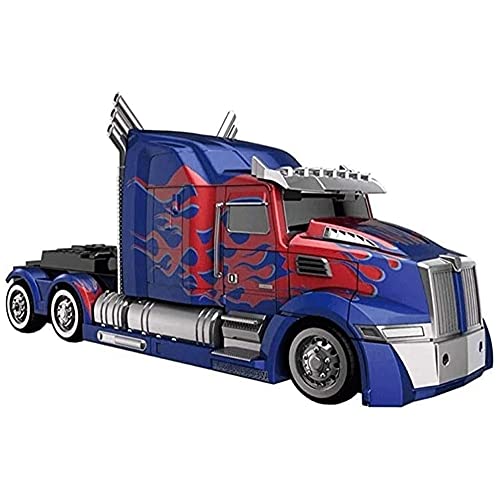 PJKDDM Transformers Optimus Prime RC Car, Robot Deformador De Control Remoto Inalámbrico, Juguete RC con Arma, Vehículo De Acrobacias De Deriva Giratorio De 360 Niños