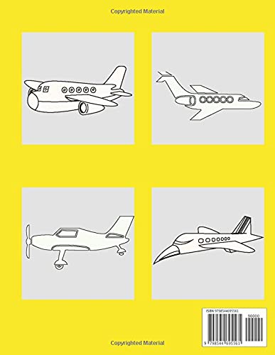 Planes Coloring Book For Kids Age 2-9: Aircraft Helicopters Airplanes and Jet Fighters For Kids 1-9 years old
