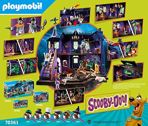 PLAYMOBIL SCOOBY-DOO! 70361 Aventura en la Mansión Misteriosa, con Efectos de Luz y Sonido, A Partir de 5 Años