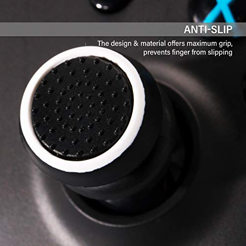 Playrealm FPS Thumbstick Grip Agarres para el Pulgar Extensor Y Impresión Caucho Silicona Apretón Cubrir 2 juegos para Controlador Xbox Series X/S y Xbox One (Negro+Claro)