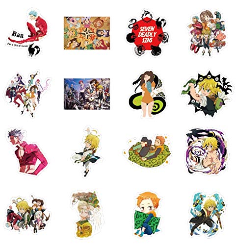 PMSMT 50 unids/Lote Japón Anime Seven Deadly Sins Pegatinas Impermeables para DIY Guitarra portátil PS4 monopatín Juguetes para niños Pegatina