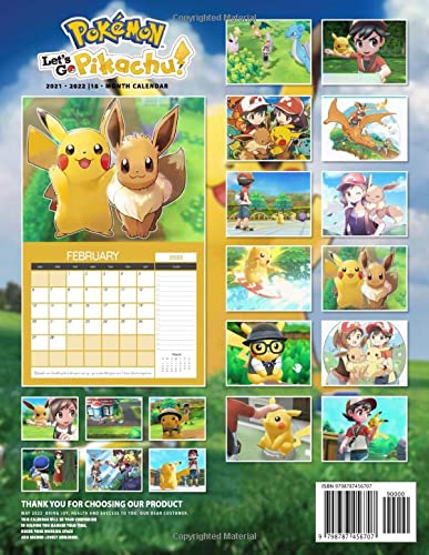 Pokẹmon Let's Go, Pikạchu!: Video Game Calendar 2022 - Games calendar 2022-2023 18 months- Planner Gifts boys girls kids and all Fans (Kalendar Calendario Calendrier).