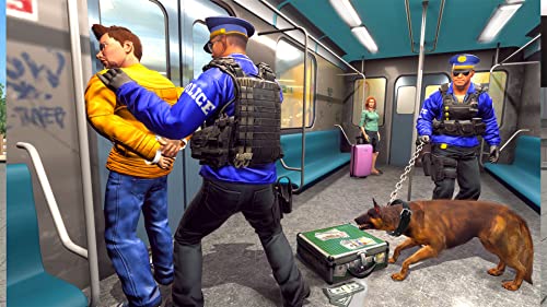 Police Dog Crime Chase Duty: City Survival Subway Simulator - US Police Cop Airport Crime Gangster Mafia Shooting Games 2020 - Jail Break Prison Escape 3D Game - Secret Agent Police vs Criminal Games