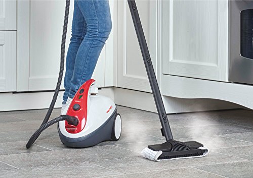 Polti Vaporetto Smart 30 R, Limpiador a Vapor 3 bar, mata y elimina el 99,99%* de virus, gérmenes y bacterias. Compartimento Para Accesorios Integrado, Rojo