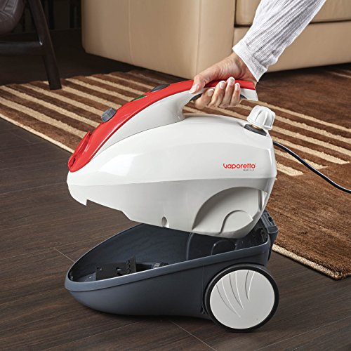 Polti Vaporetto Smart 30 R, Limpiador a Vapor 3 bar, mata y elimina el 99,99%* de virus, gérmenes y bacterias. Compartimento Para Accesorios Integrado, Rojo