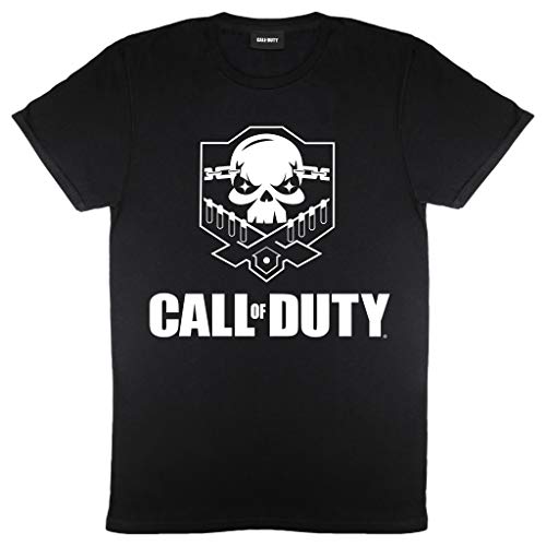 Popgear Call of Duty Logotipo del cráneo Camiseta para Hombre Negro M | Gamer Xbox PS4 PS5 Interruptor Idea del Regalo de cumpleaños para los individuos, para el hogar o la Gimnasia