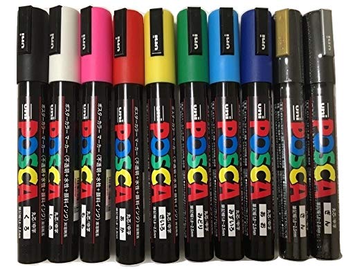 Posca Coloring, PC-5M, paquete de 10 marcadores más vendidos