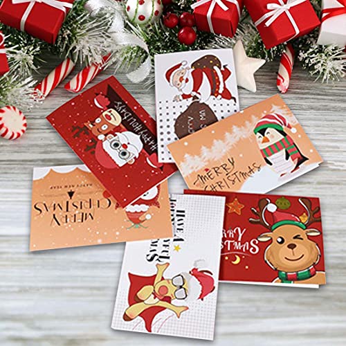 Postales de Navidad, 24 Blanco Christmas Cards Pack, Postales Navidad Niños, Postales de Navidad con 24 sobres y 24 pegatinas para enviar buenos deseos a familiares y amigos en Navidad