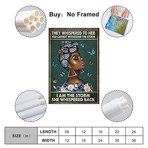 Póster decorativo con texto en inglés "The Whispered to Her You Can Not Withstand The Storms" (20 x 30 cm)