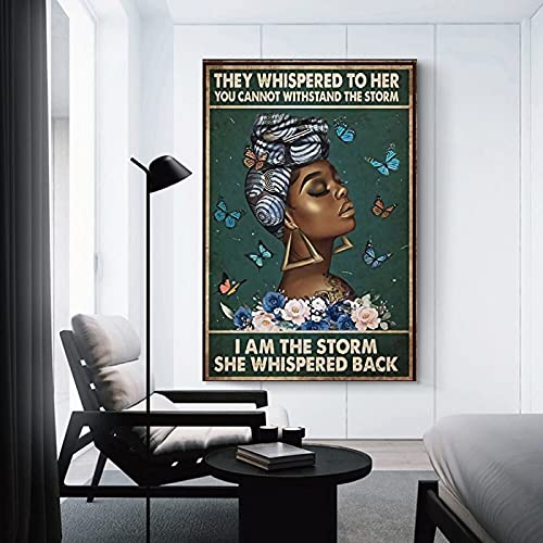 Póster decorativo con texto en inglés "The Whispered to Her You Can Not Withstand The Storms" (20 x 30 cm)