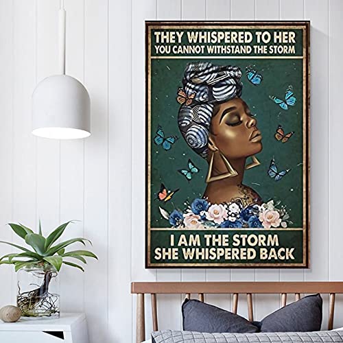Póster decorativo con texto en inglés "The Whispered to Her You Can Not Withstand The Storms" (20 x 30 cm)