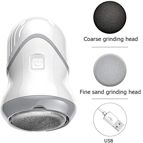 Prevessel Electric Foot Callus Remover kit, Rechargeable Pedicure Tools with 2 Grinding Heads, Vacuum Adsorption Foot Grinder, Professional Foot Care for Women Men Hard Cracked Dry Skin(Silver Gray)