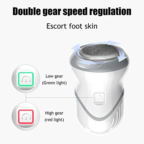 Prevessel Electric Foot Callus Remover kit, Rechargeable Pedicure Tools with 2 Grinding Heads, Vacuum Adsorption Foot Grinder, Professional Foot Care for Women Men Hard Cracked Dry Skin(Silver Gray)