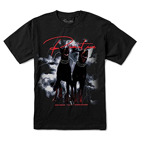 Primitive Men's Friends Washed Short Sleeve T Shirt Black M