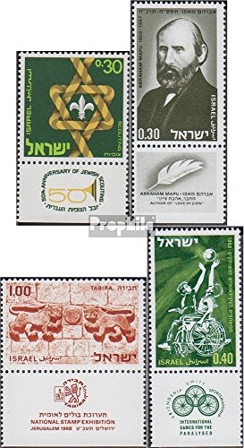 Prophila Collection Israel 424,430,431A,432 con Tab (Completa.edición.) 1968 Boy Scouts, Mapu, exposicion, SPOR (Sellos para los coleccionistas) Rotary/Lions/Francmasón/Pathfinder