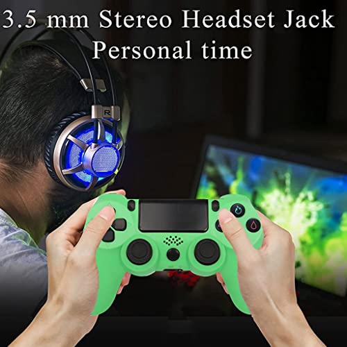 PS4 Mando Bluetooth Inalámbrico Game PS4 Mandos Joystick con 6 Axis Gyro Sensor Dual Vibración Audio Micrófono Touch Panel para Playstation 4/Pro/Slim (Color : Green)