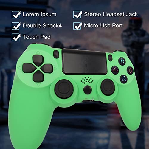 PS4 Mando Bluetooth Inalámbrico Game PS4 Mandos Joystick con 6 Axis Gyro Sensor Dual Vibración Audio Micrófono Touch Panel para Playstation 4/Pro/Slim (Color : Green)