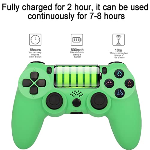 PS4 Mando Bluetooth Inalámbrico Game PS4 Mandos Joystick con 6 Axis Gyro Sensor Dual Vibración Audio Micrófono Touch Panel para Playstation 4/Pro/Slim (Color : Green)
