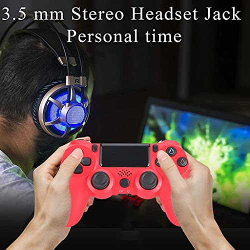 PS4 Mando Inalámbrico 6 Axis Game Mando Joystick 800mah Bluetooth Controlador para Playstation 4 Pro Slim con Touch Panel Audio Dual Vibración (Color : Red)