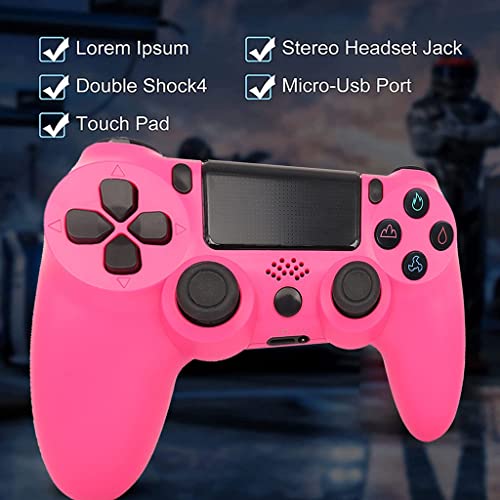 PS4 Mando inalámbrico Controlador Bluetooth de Panel táctil con Dual Vibración 6 Axis Gyro Sensor Audio Touch Panel Game Mandos para Playstation 4 Pro Slim (Color : Pink)