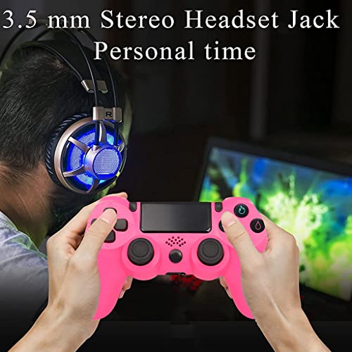 PS4 Mando inalámbrico Controlador Bluetooth de Panel táctil con Dual Vibración 6 Axis Gyro Sensor Audio Touch Panel Game Mandos para Playstation 4 Pro Slim (Color : Pink)