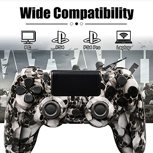 PS4 Mando Inalámbrico Controlador De Joystick Mando Game con Motores De Movimiento Función De Audio Indicador LED Vibración Dual para Playstation 4 Slim Pro (Color : Skull)