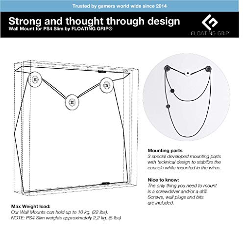 PS4 Slim Wall Mount by FLOATING GRIP®