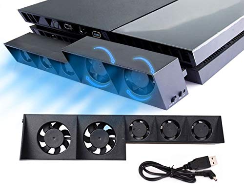 PS4 Ventilador de Refrigeración & Hub USB 3.0 5-Puertos - ElecGear Ventiladores de Control De La Temperatura, USB Extension Adaptador con 5 luces del indicador LED para PlayStation 4