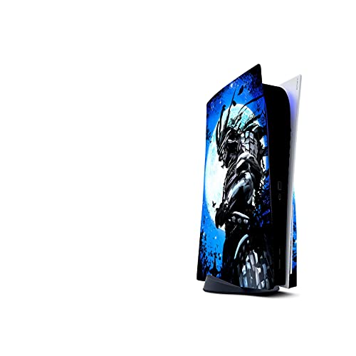 PS5 Skin Console Controllers De 46 North Design, 3M Technology Calidad Que Calcomanías Coche, Ombre Knight Azul Negro Noche oscura, Duradera, Compatible Con PS5 W/Disk, Fabricado En Canadá