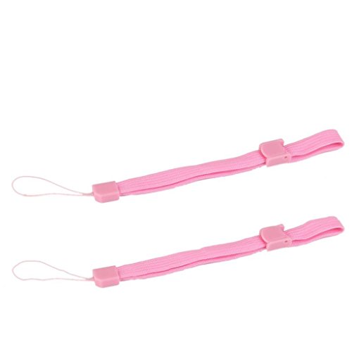 Pulsera de correa de muñeca de mano para Sony PSP 1000 2000 3000 GO PS Vita PS3 Move cámaras, Nintendo DS DS Lite DSi DSi XL 2DS 3DS 3DS XL Wii remote Wii U, MP3 reproductores de música (2 x rosa)