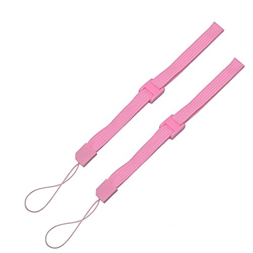 Pulsera de correa de muñeca de mano para Sony PSP 1000 2000 3000 GO PS Vita PS3 Move cámaras, Nintendo DS DS Lite DSi DSi XL 2DS 3DS 3DS XL Wii remote Wii U, MP3 reproductores de música (2 x rosa)