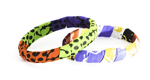 Pulsera de tela 100% wax fabricada en Francia de tipo africano, azul, rojo, amarillo y verde. Joya colorida elegante hecha a mano, idea regalo original para mujer Boutique Mansaya