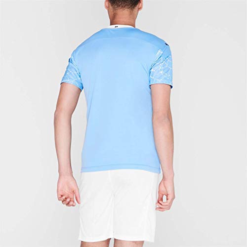 PUMA Manchester City Temporada 2020/21-HOME Shirt Replica SS with Sponsor Camiseta Primera Equipación, Unisex Adulto, Team Light Blue-Peacoat, XXL