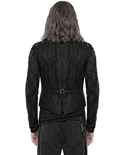 Punk Rave Hombre Steampunk Militar Chaleco Top Negro Dieselpunk Gótico Armadura Distópico Apocalpytic Ejército Piel Sintética WY-1242 - Negro, S