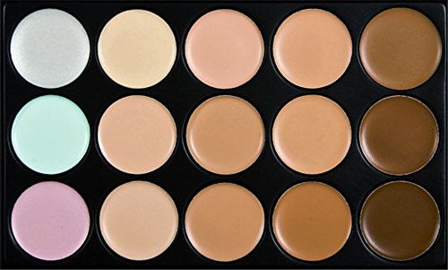 Pure Vie® 12 Pcs brochas de maquillaje + 15 Colores Corrector Camuflaje Paleta de Maquillaje Cosmética Crema - Perfecto para Sso Profesional y Diario