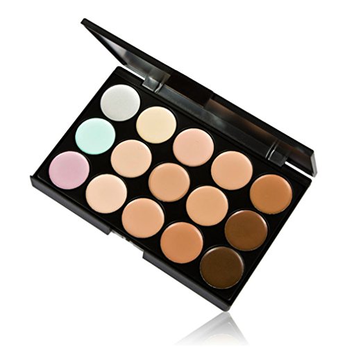 Pure Vie® 12 Pcs brochas de maquillaje + 15 Colores Corrector Camuflaje Paleta de Maquillaje Cosmética Crema - Perfecto para Sso Profesional y Diario