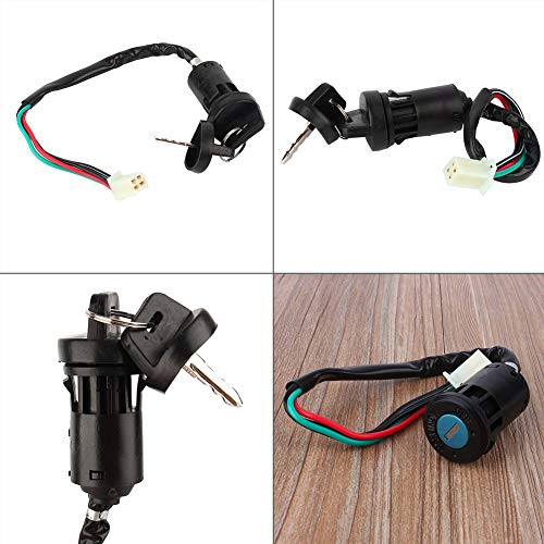 Qiilu Interruptor de llave de encendido de enchufe macho de 4 cables, encendido de 4 cables 1 interruptor de llave impermeable CO para 50 90110 125cc ATV Go Kart TAOTAO Dirt Bike