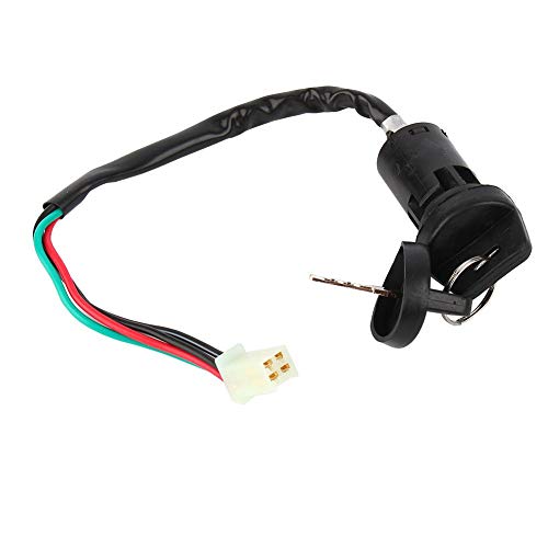Qiilu Interruptor de llave de encendido de enchufe macho de 4 cables, encendido de 4 cables 1 interruptor de llave impermeable CO para 50 90110 125cc ATV Go Kart TAOTAO Dirt Bike