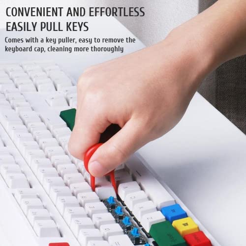 QiJi-Home 5 in 1 Multifunction Cleaning Tool Kit Dust Extractor and Multi-Function Brush, Double Head Design Dust Remover Pen, Keyboard Dust Remover Brush with Cleaning Pen (Gray)